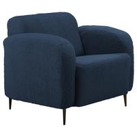 Polstersessel mit Armlehnen Marone Blau Teddystoff - Blau/Schwarz, MODERN, Textil (85/76/90cm) - Livetastic
