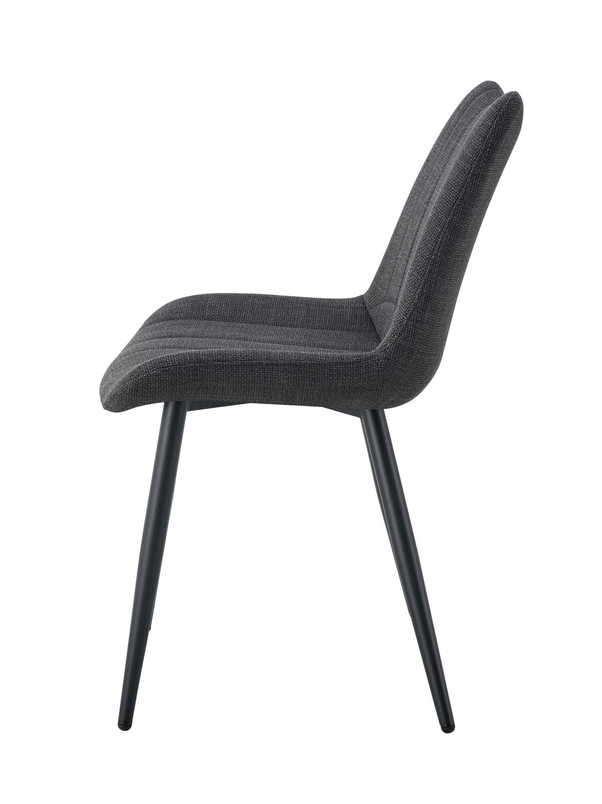 Stuhl-Set Lotta 2-Teilig Anthrazit B: 53 cm - Anthrazit/Schwarz, MODERN, Textil/Metall (53/86/59cm) - MID.YOU