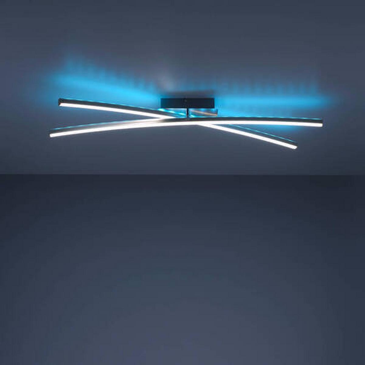 Led-deckenleuchte Alina L: 80,5 Cm Mit Farbwechsler - Silberfarben, Design, Kunststoff/Metall (80,5/80,5/11cm)