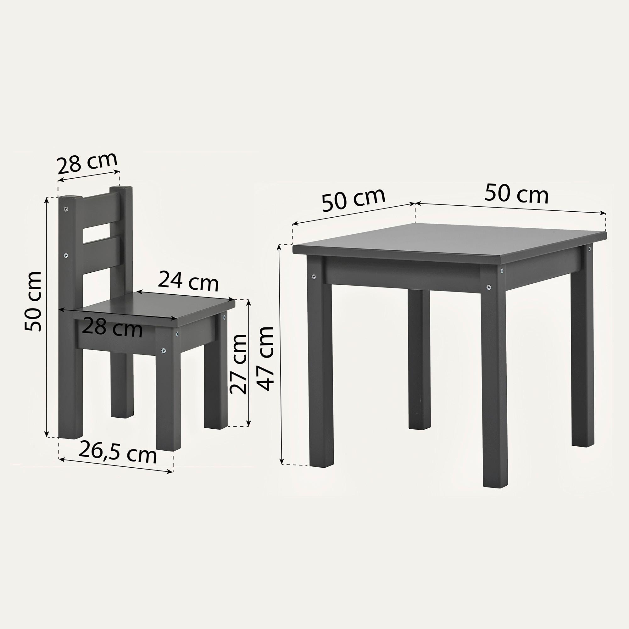Kindersitzgruppe Bunde Mads Dunkelgrau - Dunkelgrau, MODERN, Holz - MID.YOU