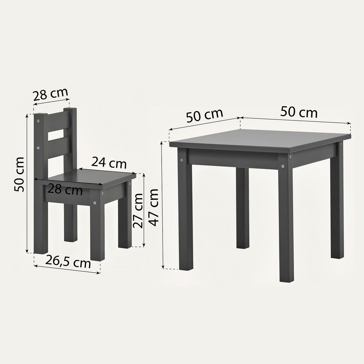 Kindersitzgruppe Bunde Mads Dunkelgrau - Dunkelgrau, MODERN, Holz - MID.YOU