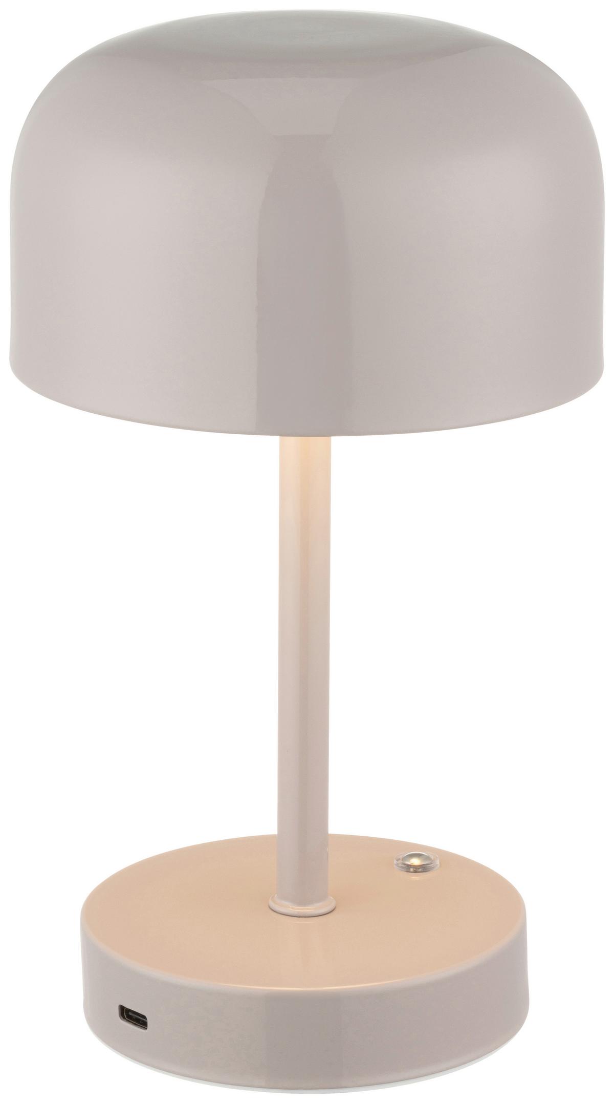 STOLNÍ LAMPA NA BATERIE SOFTI - šedá, Moderní, kov/plast (12,5/10/22,5cm) - Mömax