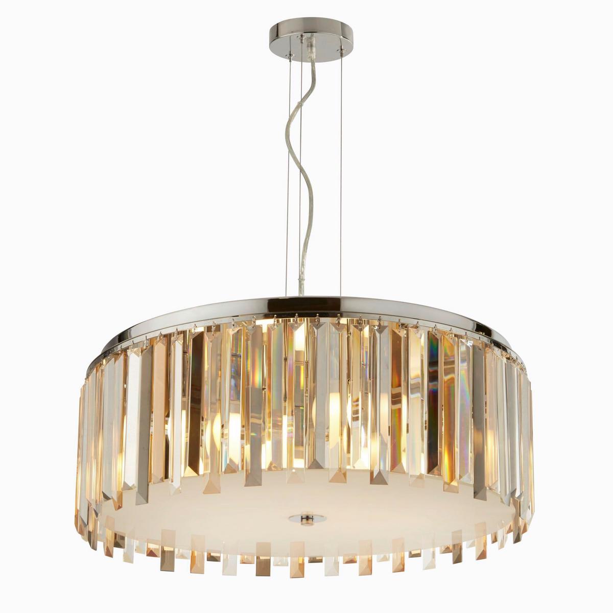 Kristall-hängeleuchte Clarissa 9835-5cc - Klar/Chromfarben, Design, Glas/Metall (60/25-150cm)