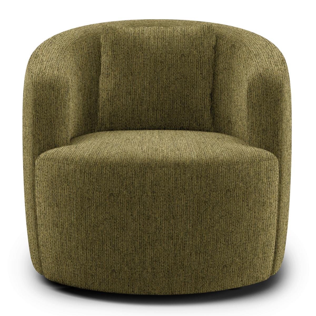 Polstersessel Pina Olivgrün Chenille - Schwarz/Olivgrün, Design, Textil (81/74/81cm) - Livetastic