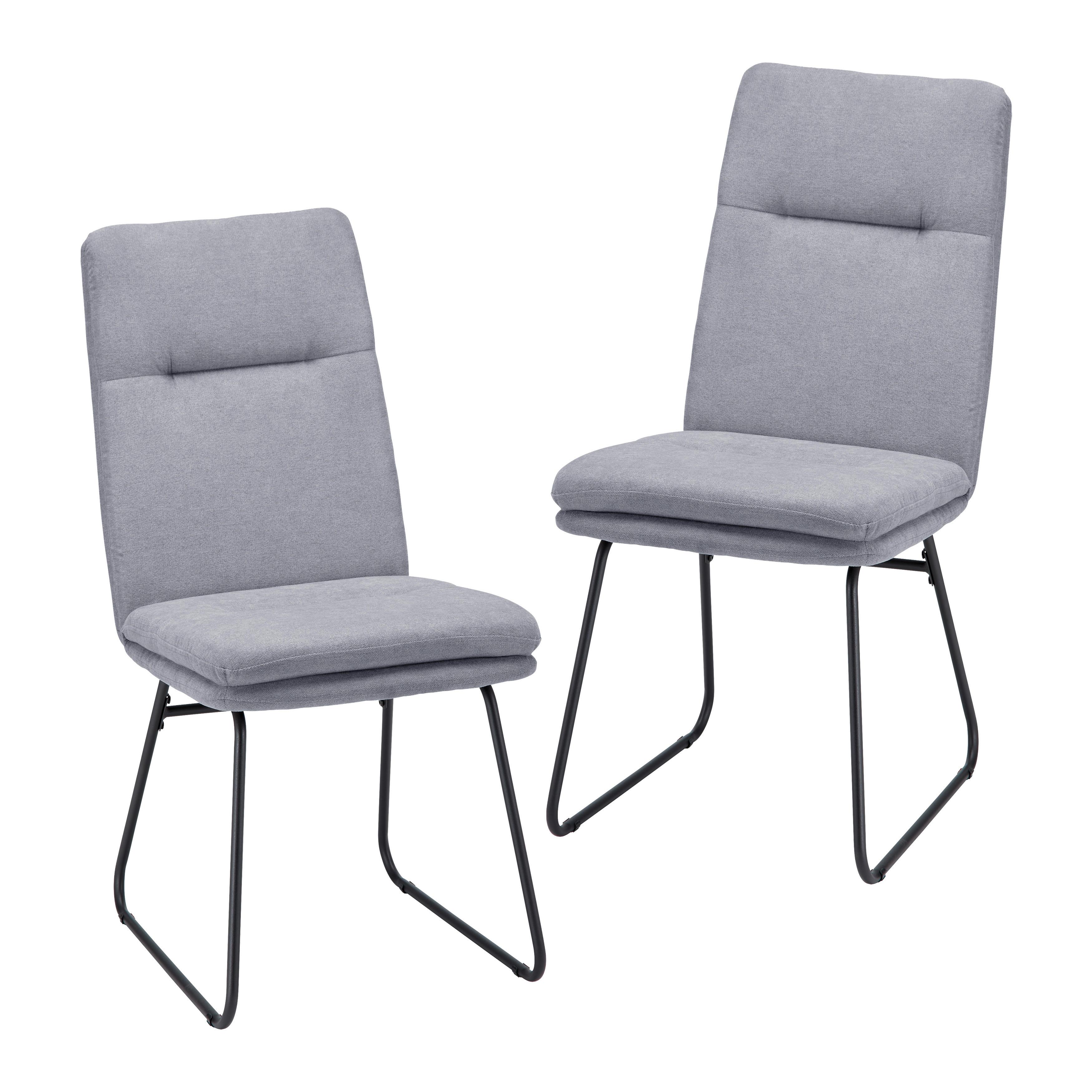 Sada židlí LEO šedá - šedá/černá, Moderní, kov/textil (49/99/68cm) - Bessagi Home