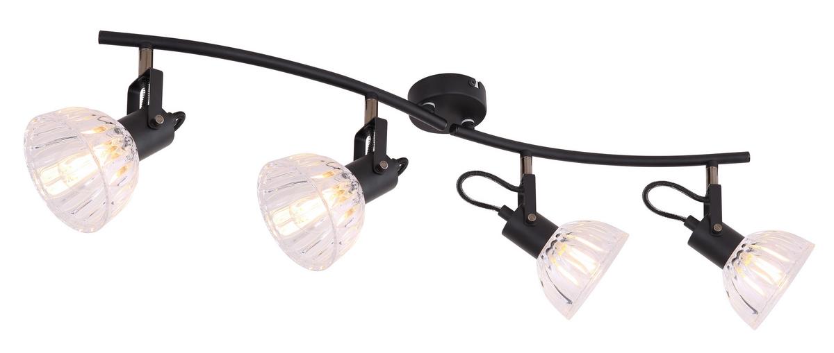 Strahler 54304-4 - Schwarz, Basics, Glas/Metall (70/15,5/18cm) - Globo