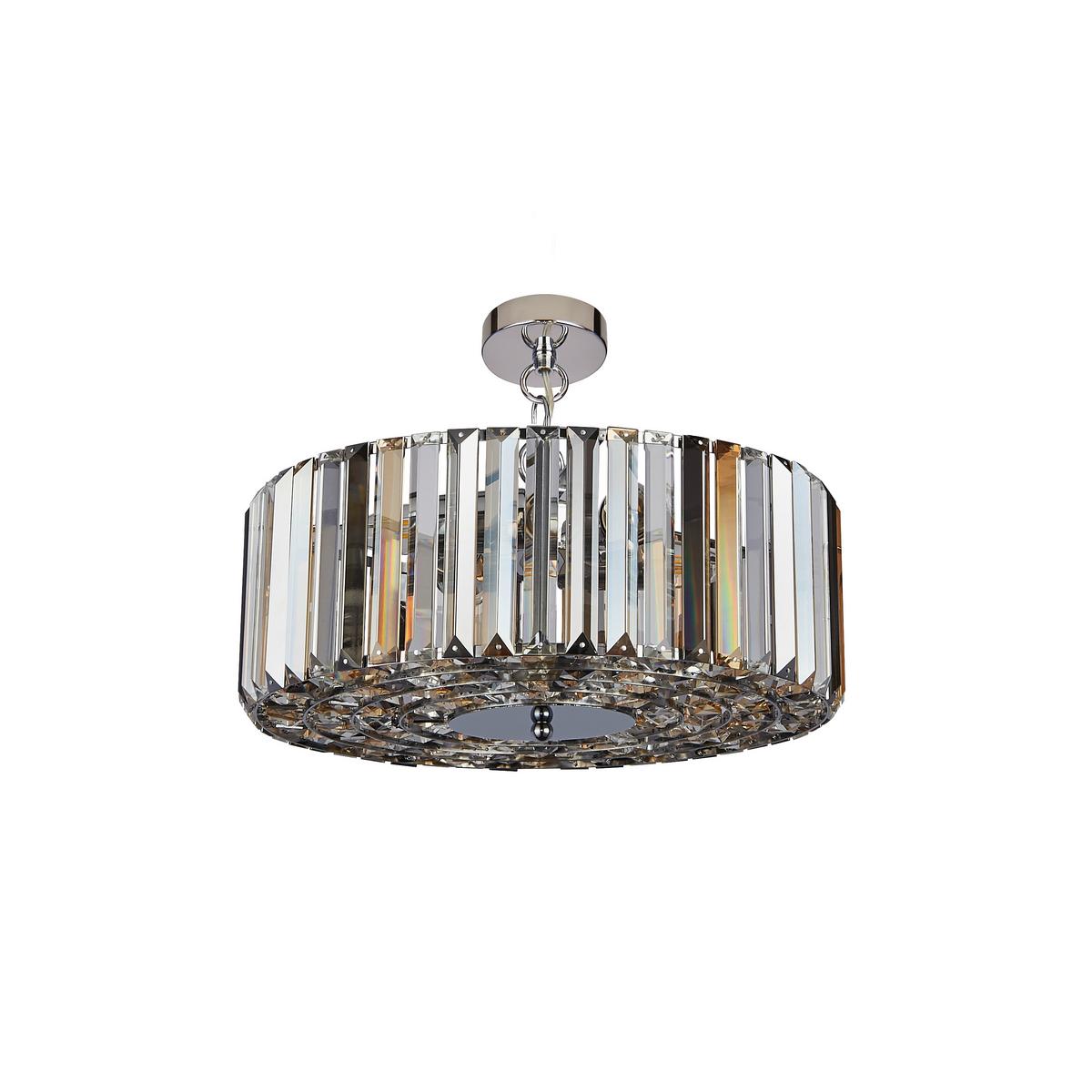 Hängeleuchte Chapeau 82101-4cc - Chromfarben/Bernsteinfarben, KONVENTIONELL, Glas/Metall (42/136cm)