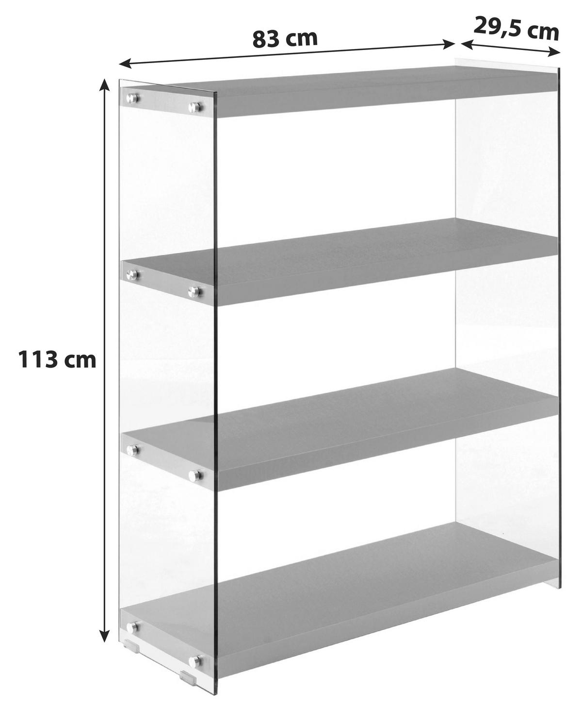 Regal Elementary B: 83 cm Dunkelbraun/Glas Transparent - Dunkelbraun, MODERN, Glas/Holzwerkstoff (83/113/29,5cm) - Kayoom