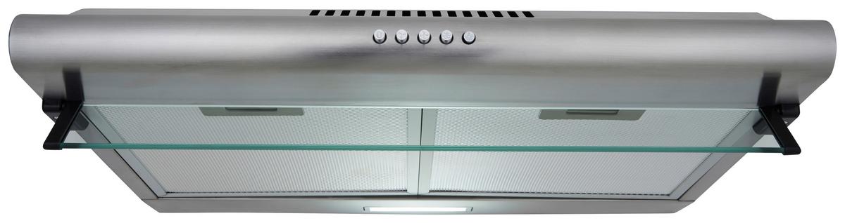 Dunstabzugshaube Tila Edelstahlfarben B: 60 cm, Led - Edelstahlfarben, Trend, Glas/Metall (60/13/50cm) - Respekta