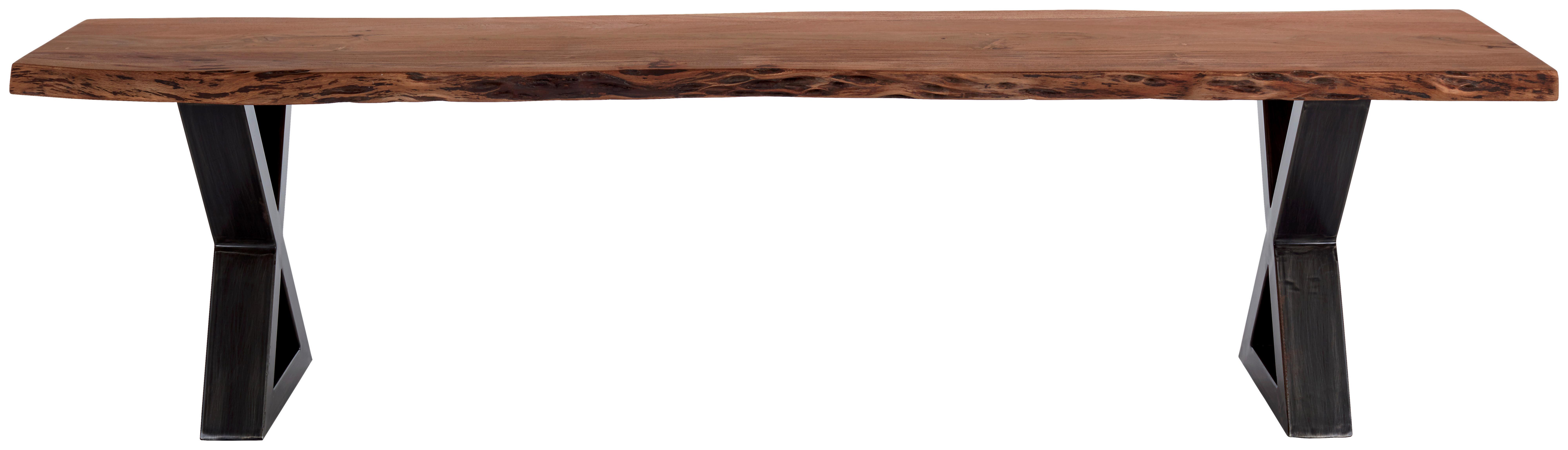 Sitzbank Holz Massiv Akazie / Schwarz Calabria B: 180 cm - Akaziefarben, MODERN, Holz (180/47/40cm)