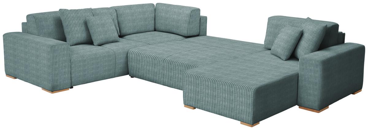 Wohnlandschaft Vouge Mintgrün U: 283x371x208 cm - Buchefarben/Schwarz, KONVENTIONELL, Textil (283/371/208cm) - Livetastic