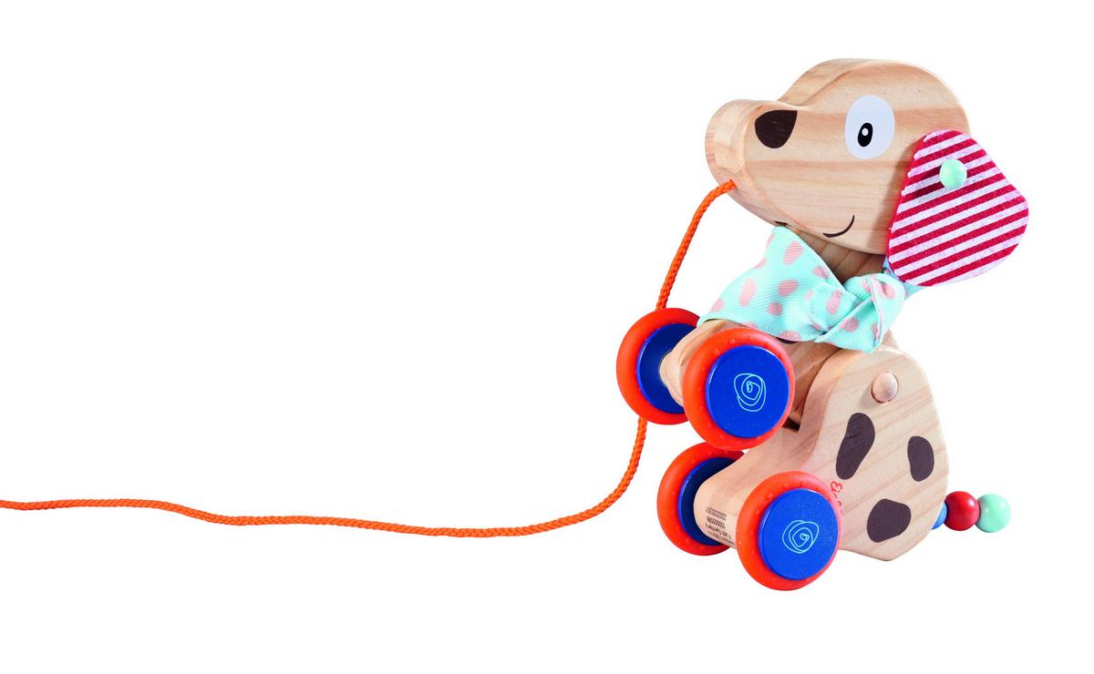 Nachziehtier Hund geräuschlos - Multicolor, Basics, Holz/Kunststoff (9/17,5/17cm) - Simba