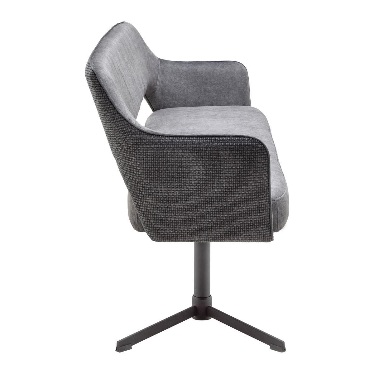 LAVICA VALLETTA - čierna/antracitová, Modern, kov/textil (170/85/61cm) - Premium Living