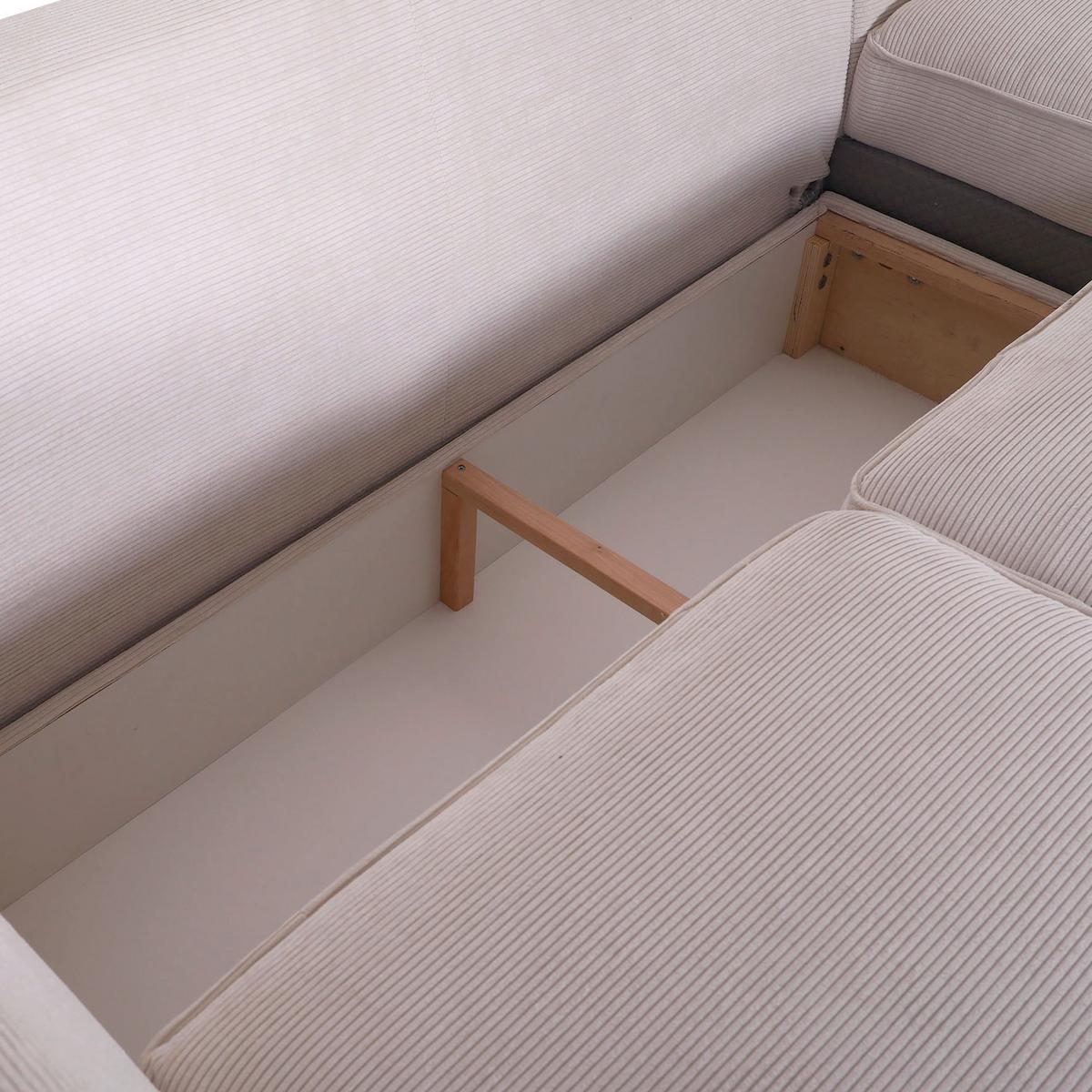 Ecksofa Rimini - Beige/Buchefarben, Design, Textil (271/165cm) - MID.YOU