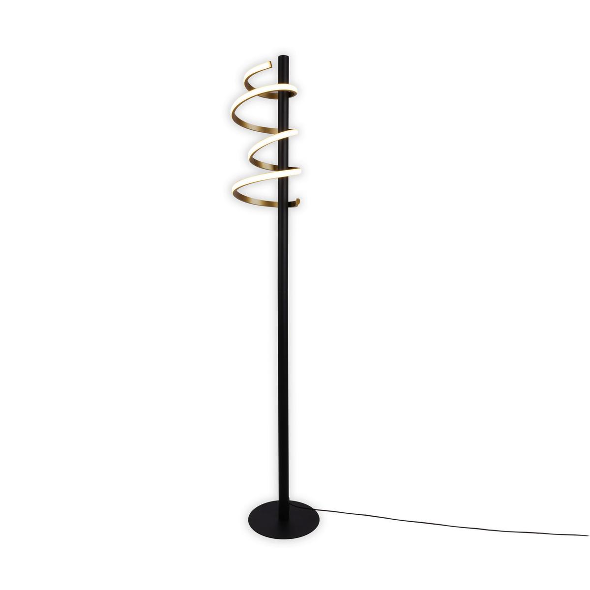 LED-Stehleuchte 2085658 - Goldfarben/Schwarz, Design, Kunststoff/Metall (22/140cm) - Näve