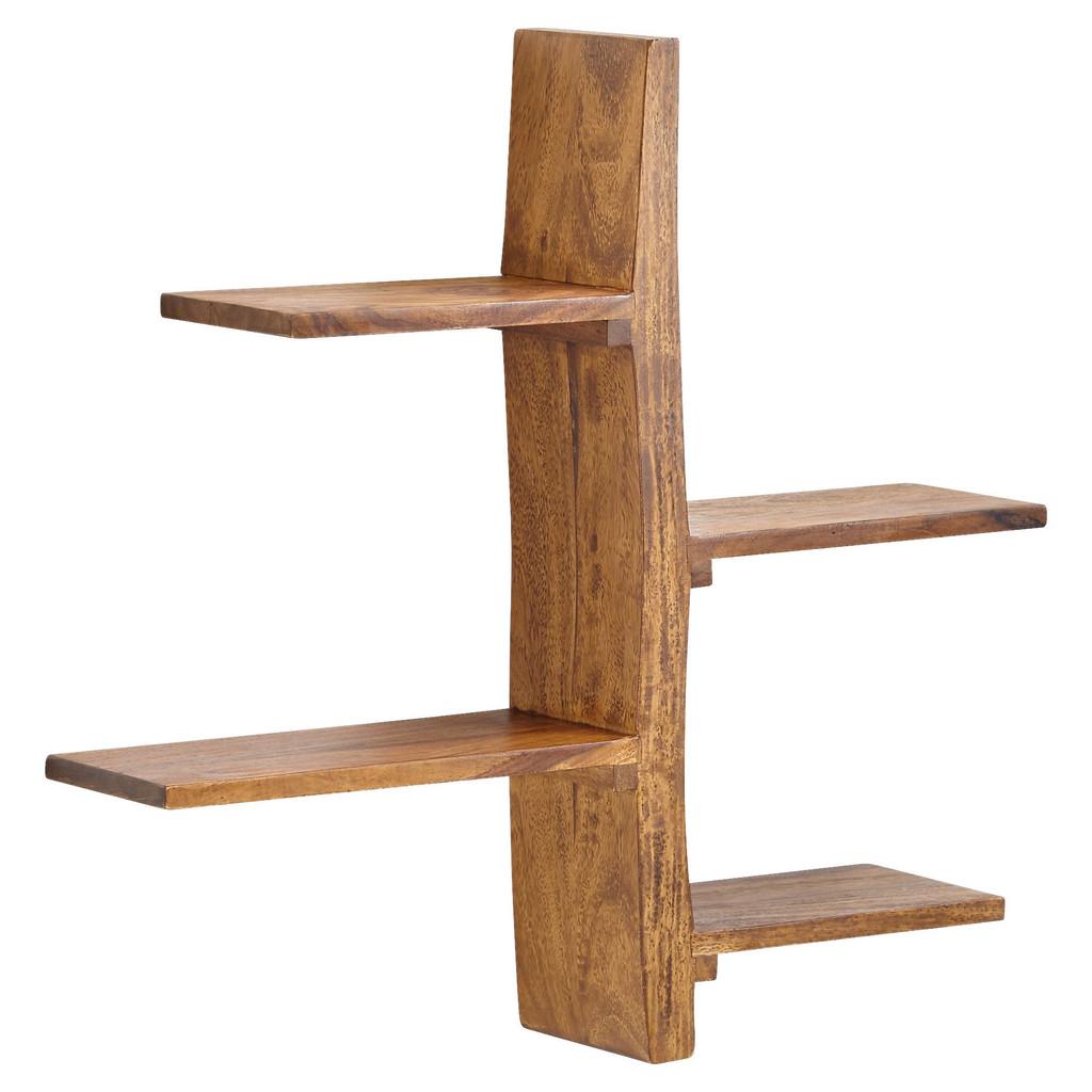 Wandregal B: 58 cm Wohnling Sheesham Sheeshamfarben