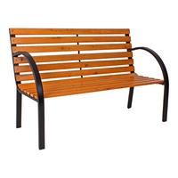 Gartenbank Bellevue - Schwarz/Braun, Basics, Holz/Metall (122/80/60cm) - Gardenson