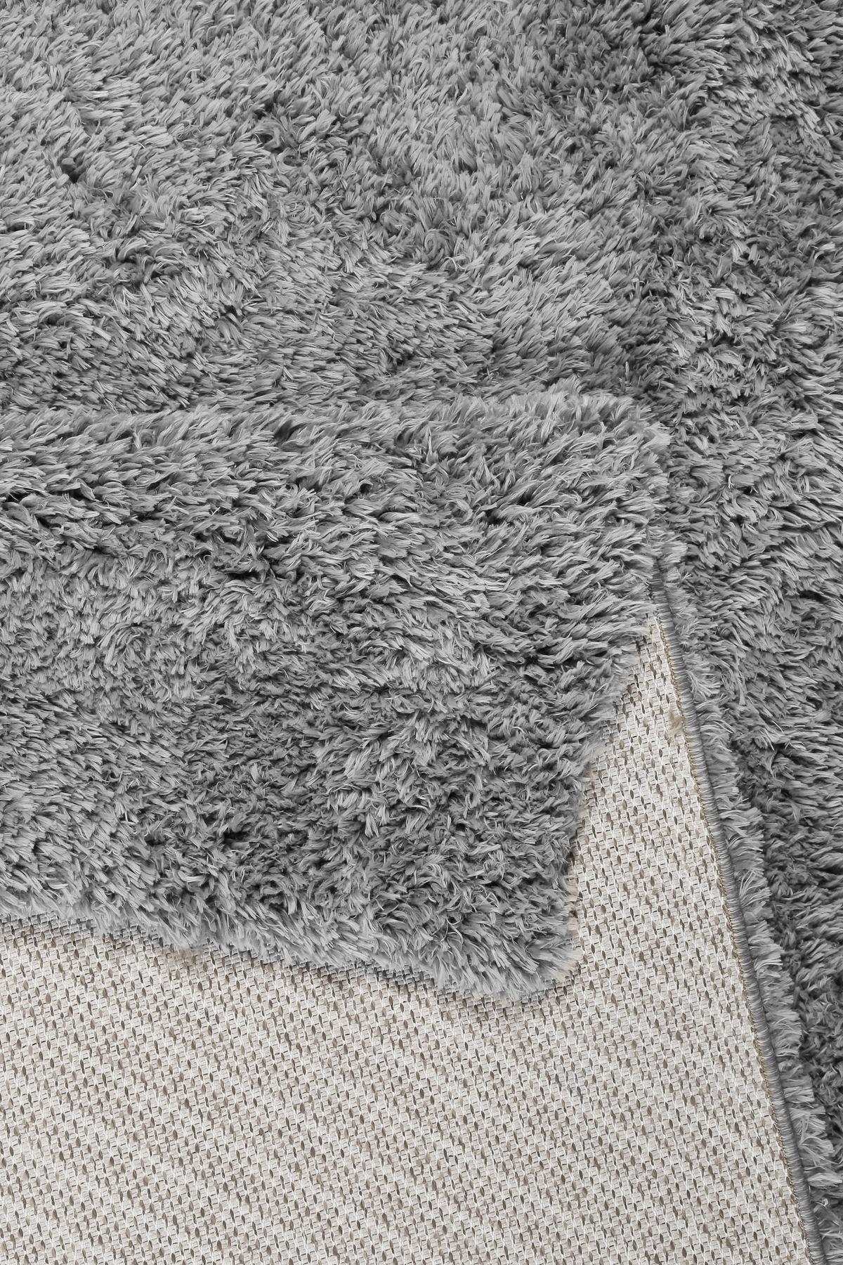 Hochflor Teppich Silber Yogi Rund Ø 120 cm - Silberfarben, KONVENTIONELL, Textil (120cm) - Esprit