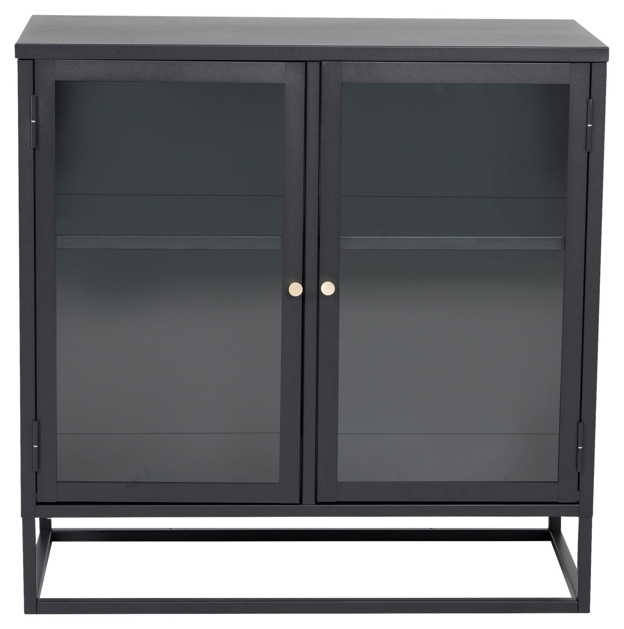 Sideboard Bakal - Schwarz, Design, Glas/Metall (85/85/40cm) - Livetastic