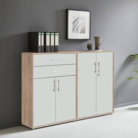 Office Edition B: 168,8 cm Eichefarben/Weiß - Eichefarben/Weiß, MODERN, Holzwerkstoff (168,8/113,6/33cm) - MID.YOU