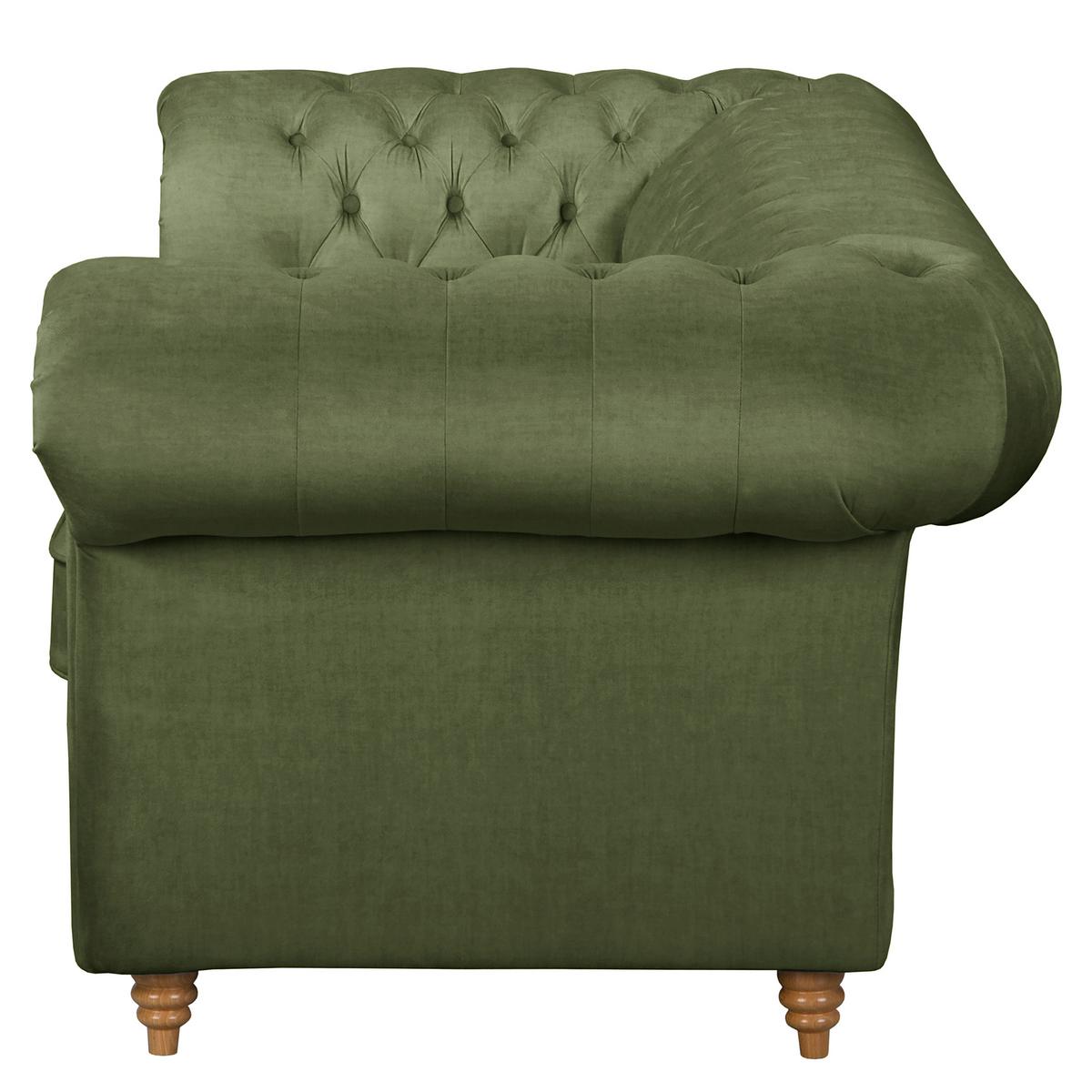 Schlafsofa Laura Dunkelgrün, B: 190cm - Dunkelgrün/Braun, Design, Textil (190cm) - P & B