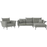 Sitzgarnitur Jakarta - Edelstahlfarben/Grau, Design, Textil (265/185cm) - Livetastic