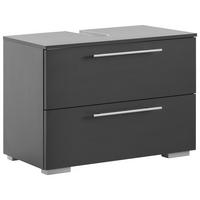 Waschbeckenunterschrank Carlos B: 80,2 cm Anthrazit - Anthrazit/Silberfarben, KONVENTIONELL, Holzwerkstoff (80,2/59,1/35cm) - MID.YOU