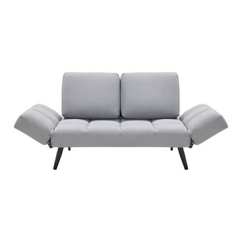 Rozkládací pohovka AURELIA, světle šedá - černá/světle šedá, Moderní, kov/dřevo (191/73/78cm) - Bessagi Home