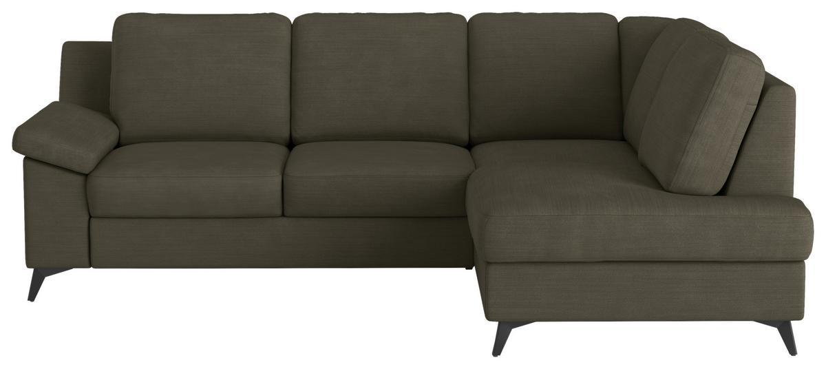 Ecksofa Boom, Dunkelgrün S: 242x170 Cm - Dunkelgrün/Schwarz, KONVENTIONELL, Textil (242/170cm) - Cotta