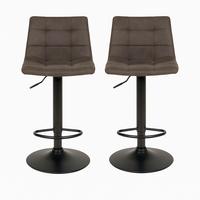 Barhocker-set Middelfart Dunkelgrau B: 43 Cm - Dunkelgrau/Schwarz, MODERN, Textil/Metall (43/88-108/45cm) - MID.YOU