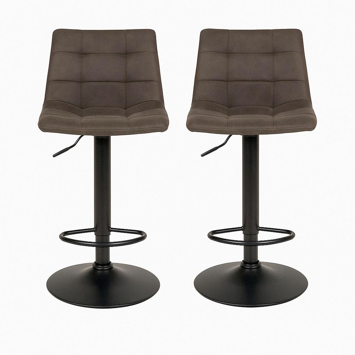 Barhocker-set Middelfart Dunkelgrau B: 43 Cm - Dunkelgrau/Schwarz, MODERN, Textil/Metall (43/88-108/45cm) - MID.YOU
