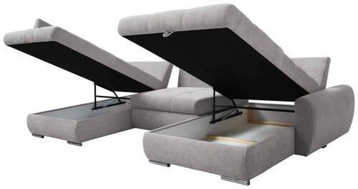 Ecksofa Canion - Chromfarben/Fango, Design, Textil (173/322/174cm) - Livetastic