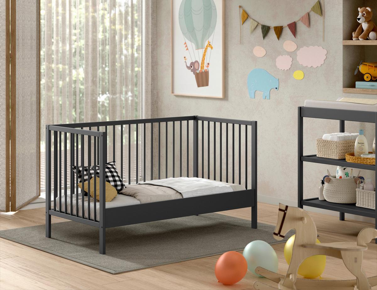 Kinder-/juniorbett Dino - Anthrazit, MODERN, Holz (70/140cm) - MID.YOU