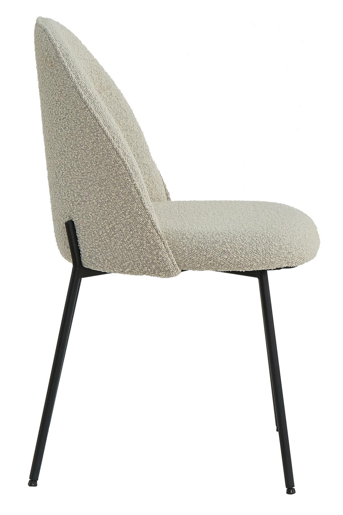 STUHL-SET Schwarz/Beige/Grau 2-teilig - Beige/Schwarz, Design, Textil/Metall (49,5/84/47,5cm) - MID.YOU