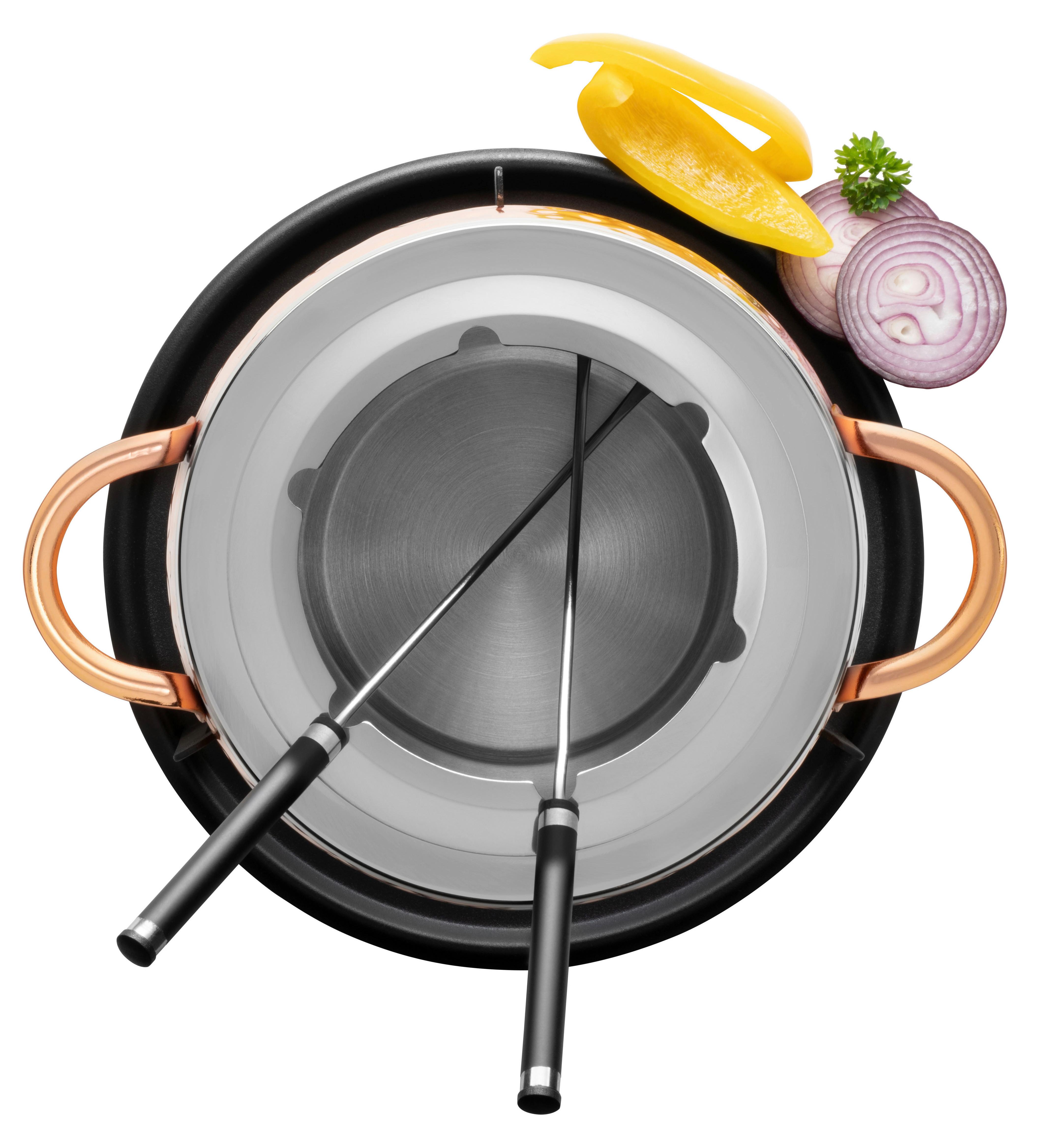 Fondue-Set Schwarz Kupferfarben 11-teilig - Schwarz/Kupferfarben, Trend, Metall (25/19,5/23cm) - Mäser