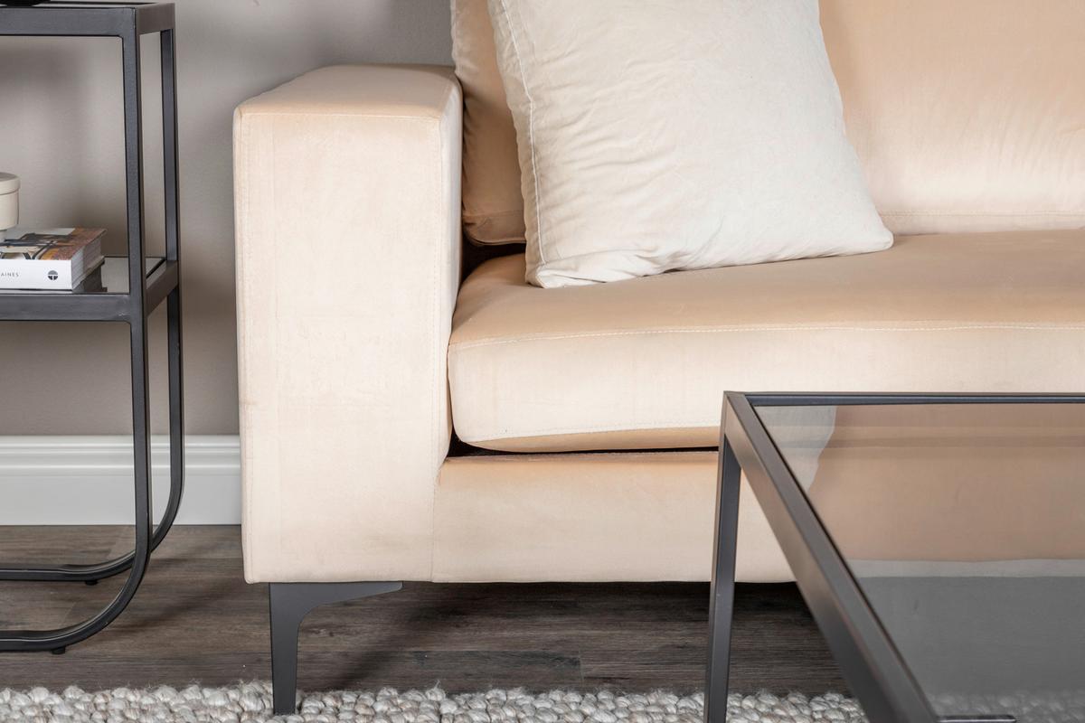 2-sitzer-sofa Bolero - Beige/Schwarz, Design, Kunststoff/Textil (215/84/88cm) - Livetastic