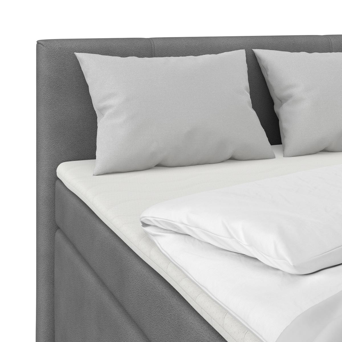 Boxspringbett Mira 1 - Dunkelgrau, Basics, Holz/Kunststoff (140/200cm)