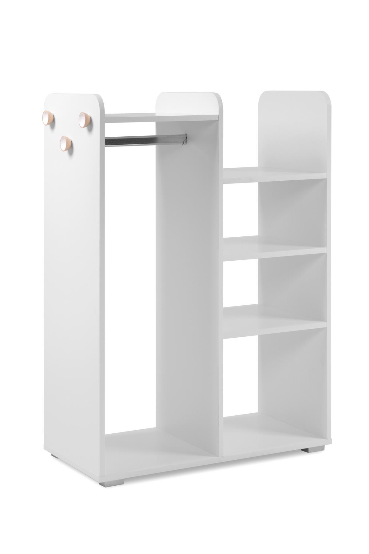 Nyitott Gardróbszekrény Lala 41a - fehér, Design (78/109/39cm)
