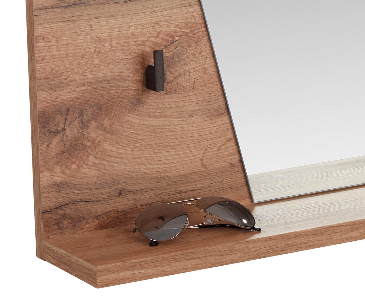 Tükör Venedig - tölgyfa színű, Modern, faalapú anyag/Üveg (80/84/12cm)