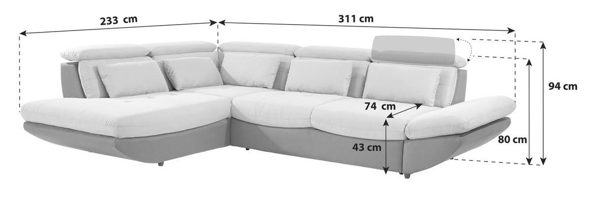 SEDACÍ SOUPRAVA PARK - černá/antracitová, Moderní, textil/plast (233/311cm) - Luca Bessoni