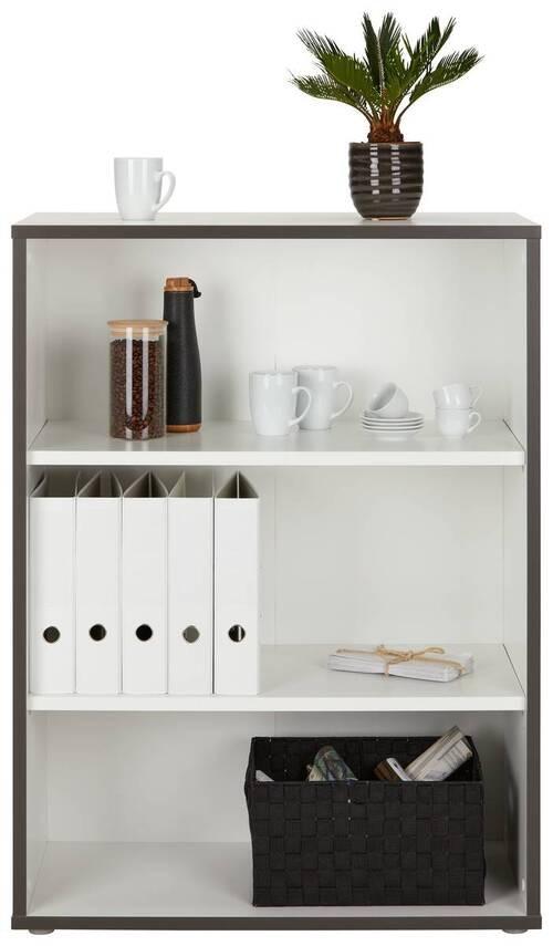 Regál KEFLAVIK -EXKLUSIV- - sivá/biela, Modern, kompozitné drevo/plast (84,5/115,1/41,5cm) - Mömax