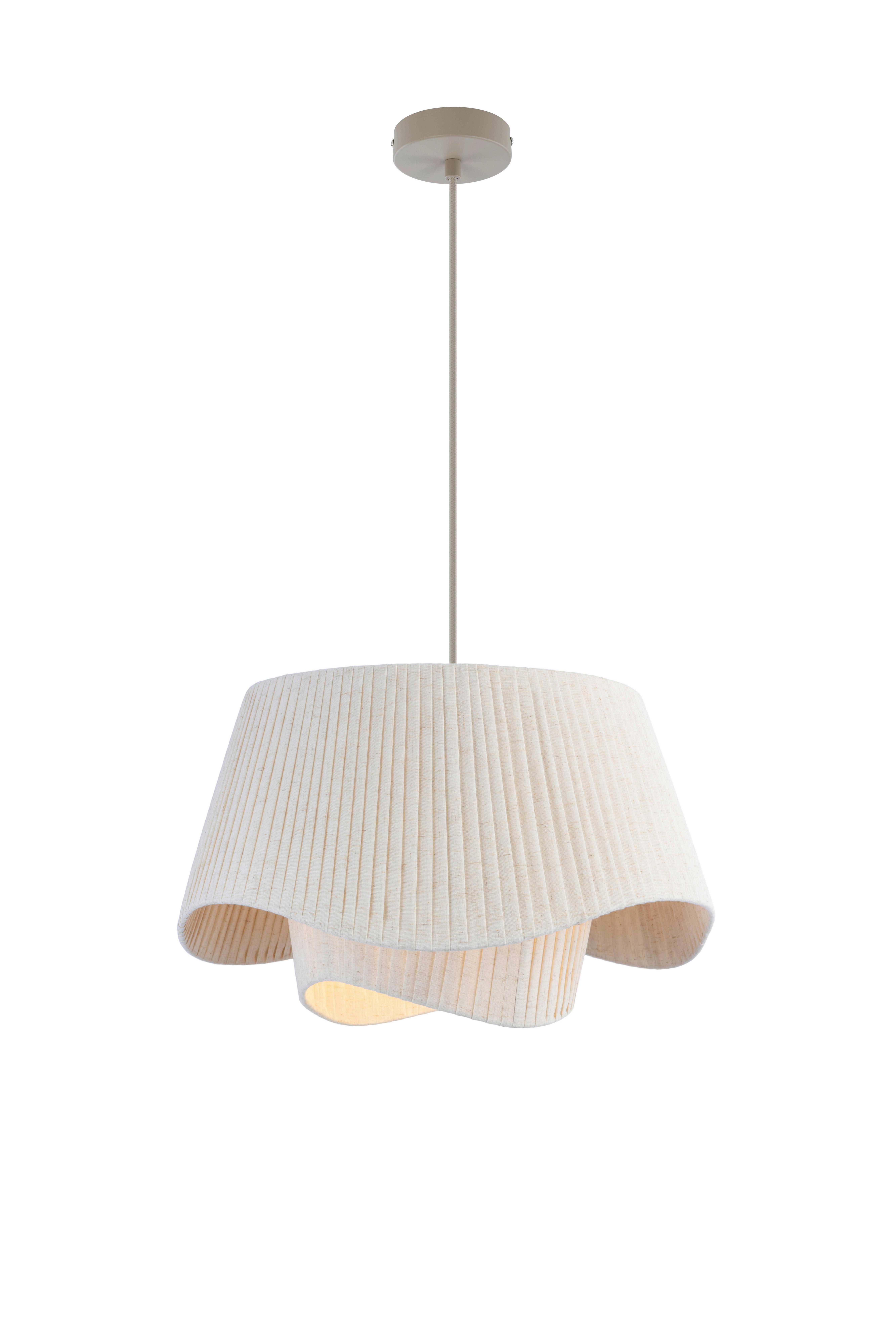 ZÁVESNÉ SVIETIDLO GABRIELE - béžová, Modern, kov/textil (50/50/120cm) - Mömax