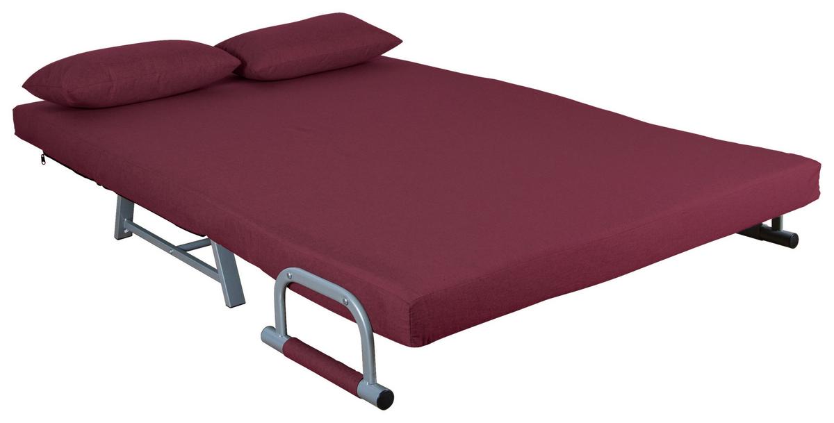 2-sitzer-sofa Mit Schlaffunktion Kolino B: 127cm - Rot/Grau, MODERN, Textil/Metall (127/95/78cm) - MID.YOU