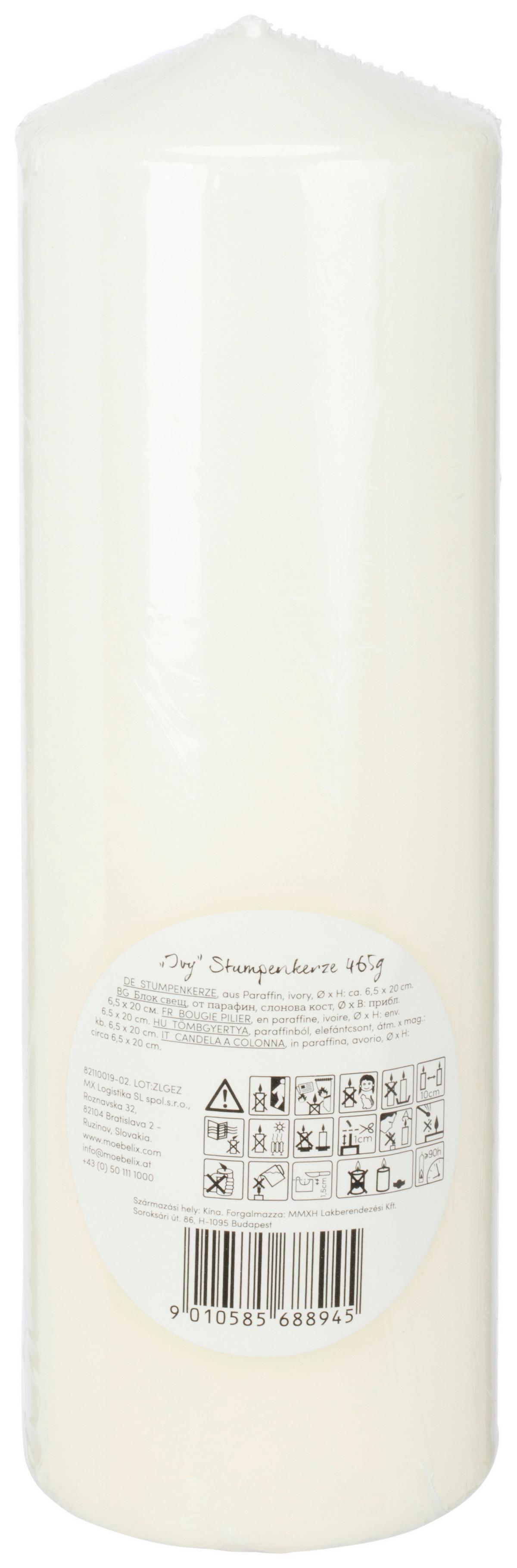 Stumpenkerze Ivy - Basics, Naturmaterialien (6,5/15cm) - Luca Bessoni