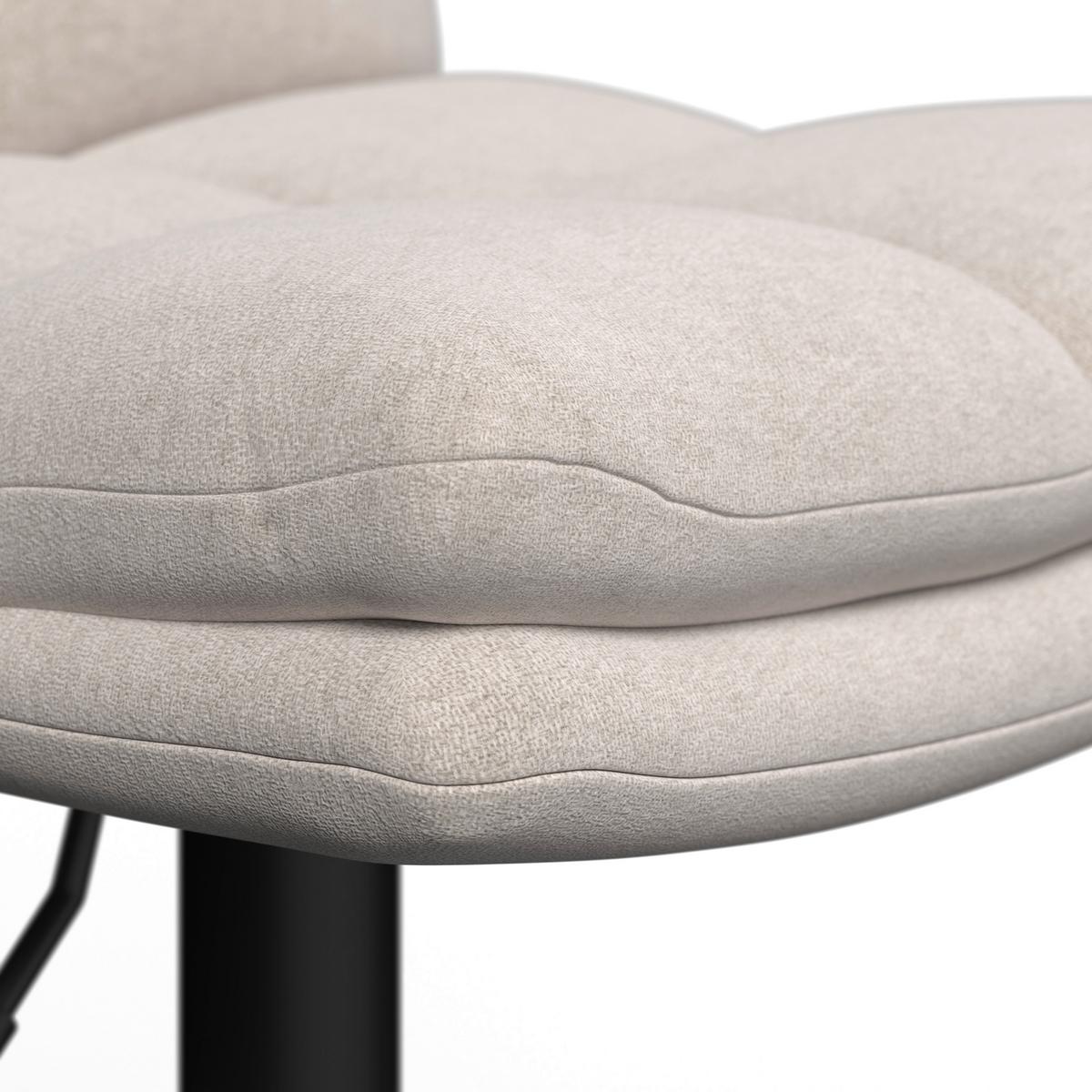 Barová stolička Caja, krémová - čierna/krémová, Modern, kov/drevo (47/87-107/49cm) - Bessagi Home