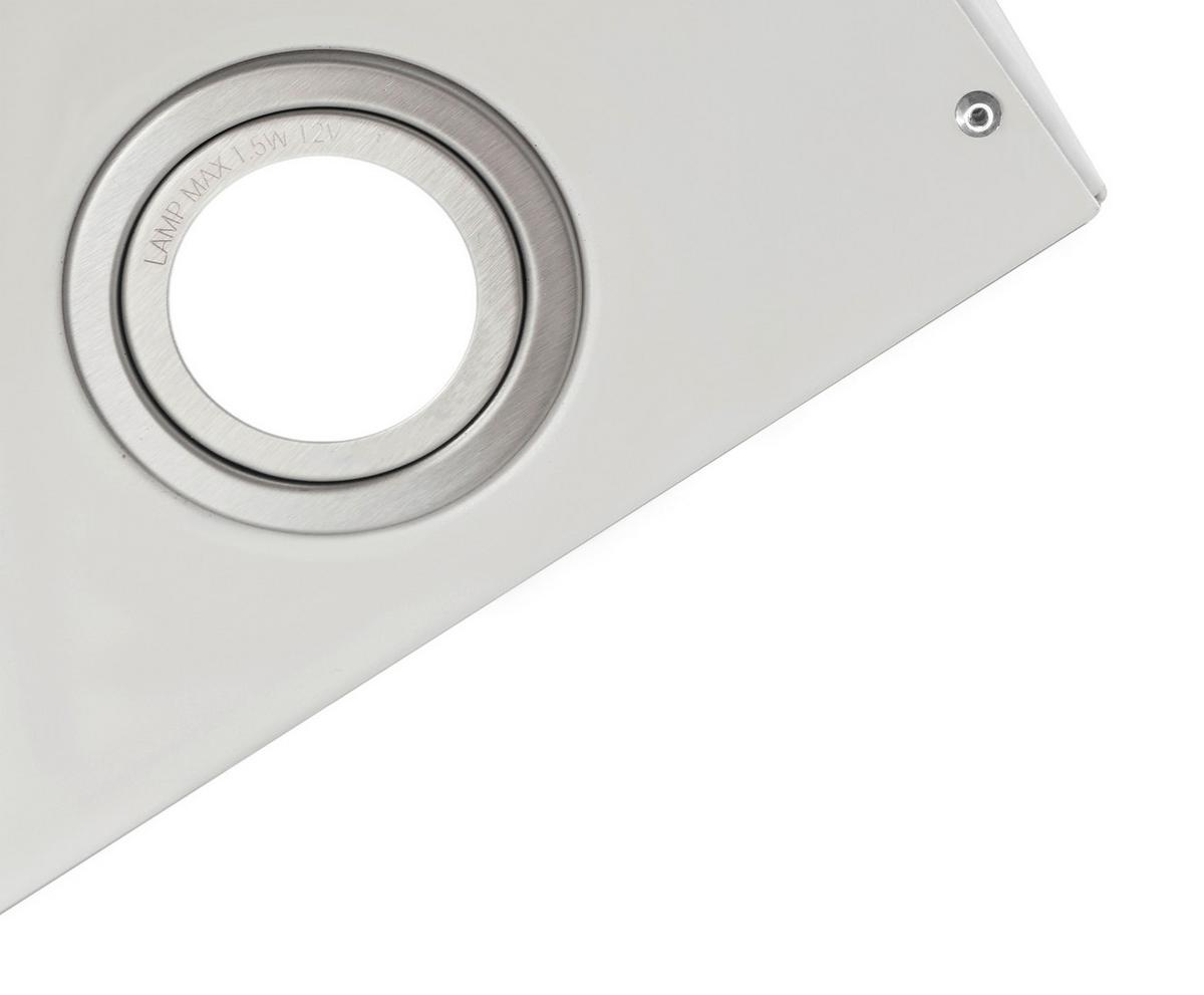 Kopffreihaube Respekta Hera Metall/Glas Weiß B: 79,5cm Led - Weiß, Trend, Glas/Metall (79,5/74,2-109,2/38,5cm) - Respekta