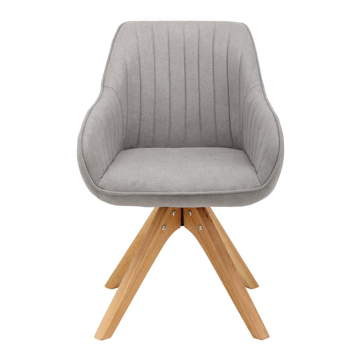 Jídelní židle LEONIE šedá - barvy dubu/světle šedá, Moderní, dřevo/textil (60/84/61cm) - P & B