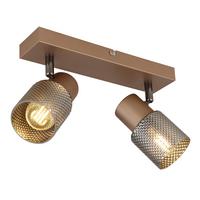 Spotlámpa Bihan - krómszínű/barna, Modern, üveg/fém (26/12/12,5cm) - James Wood