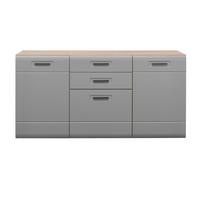 Sideboard Soft-Close B: 163,2 cm Auris, Basalt/Eiche Dekor - Grau, MODERN, Holzwerkstoff (163,2/81,3/43,1cm) - Luca Bessoni