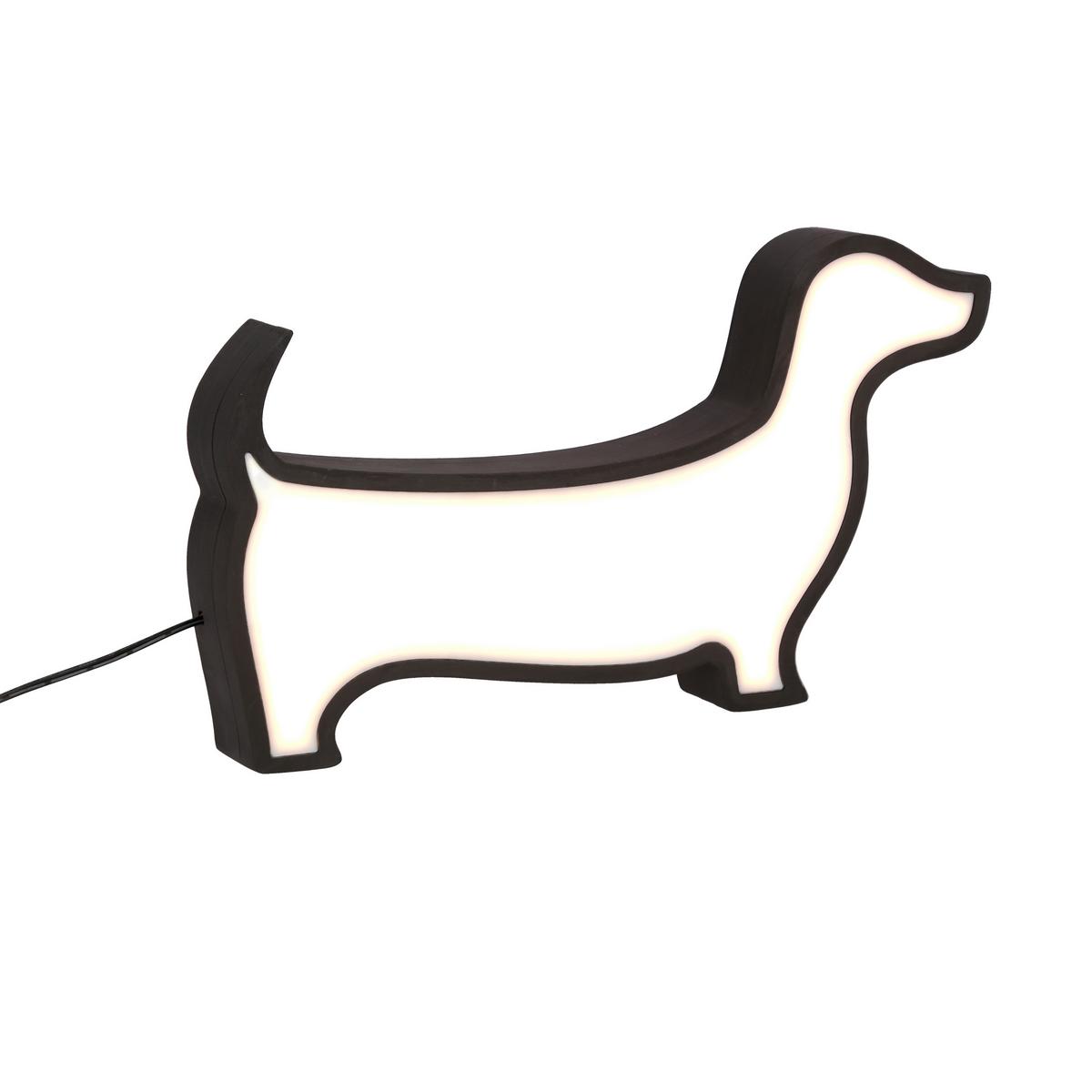 Kindertischleuchte 41-10643 Dog - Schwarz, Basics, Holzwerkstoff/Kunststoff (32/3.5/18cm)